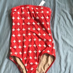 J Crew one piece strapless bathing suit